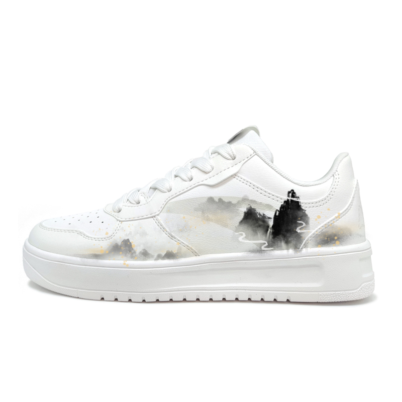 Anta Relaxed Wear resistant And Lightweight Low Top Skateboard Shoes Men's Black White