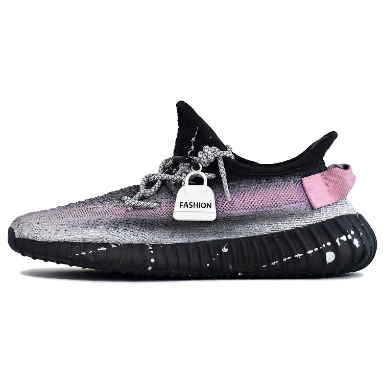 Adidas Originals Yeezy Boost 350 V2 Non slip Lightweight Low Top Casual Shoes Unisex Black Silver Pink
