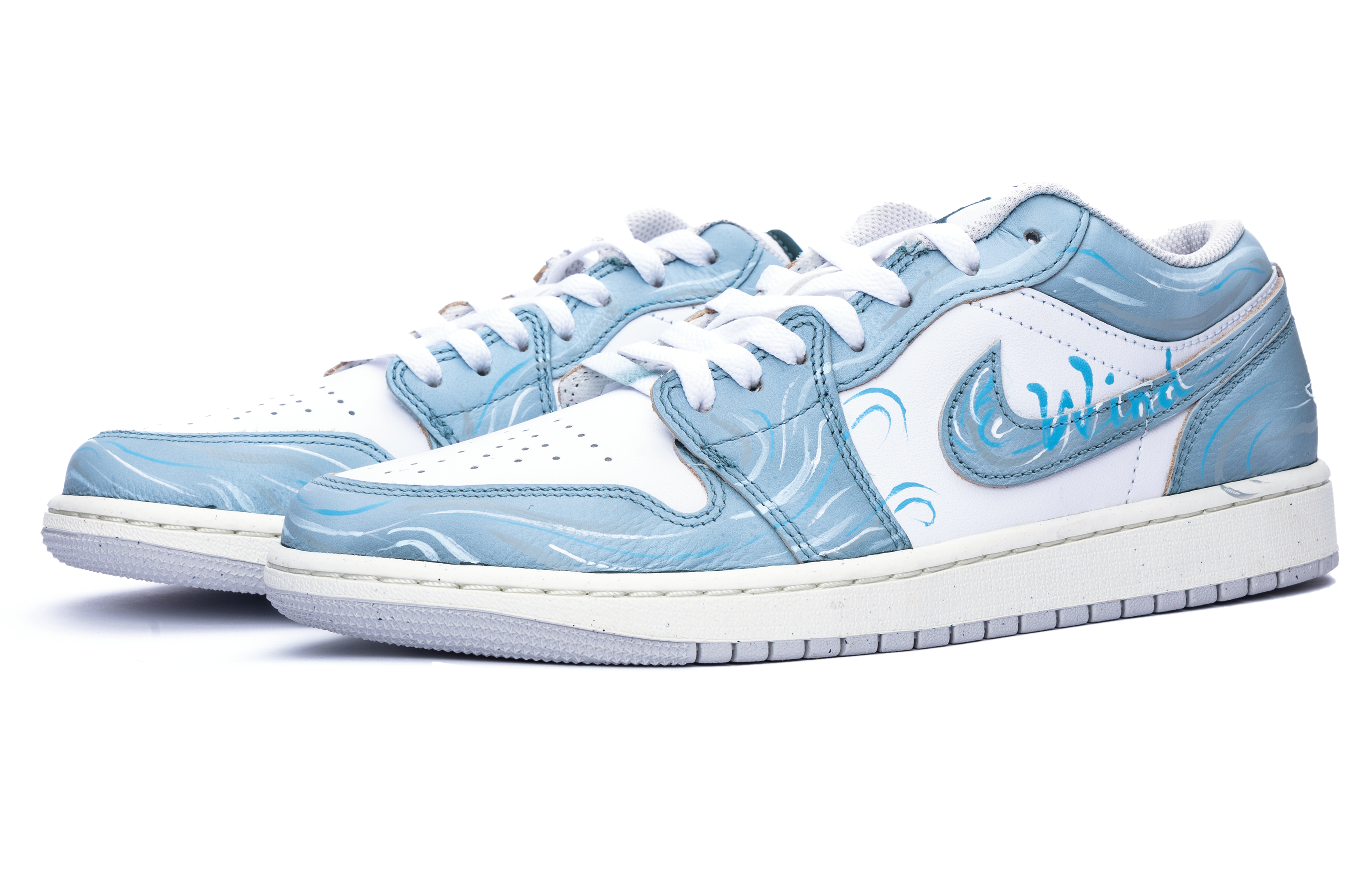 Jordan Air Jordan 1 Cushioning, Wear Resistant Low top Vintage Basketball Shoes Unisex Blue купить в интернет-магазине Yoocart с быстрой доставкой по России.