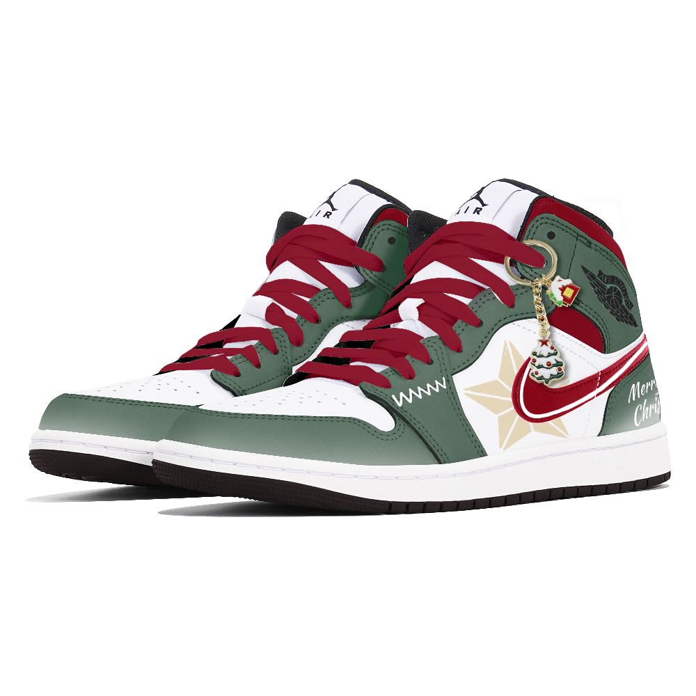 Jordan Air Jordan 1 Abrasion-Resistant Slip-Resistant Mid-Top Vintage Basketball Shoes Men's Green