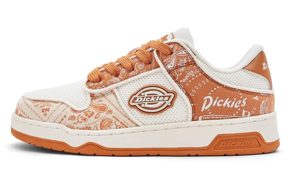 Dickies Lightweight Low Top Skateboard Shoes Men's White Orange