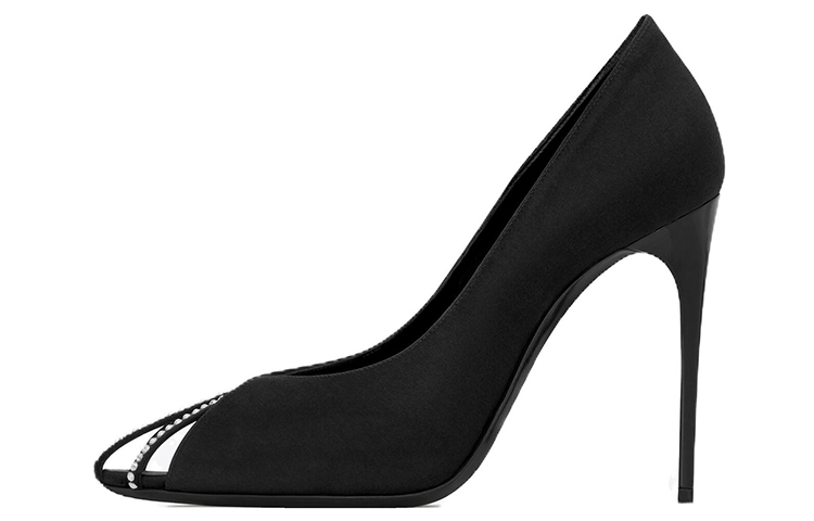 SAINT LAURENT Embellished Satin Pumps