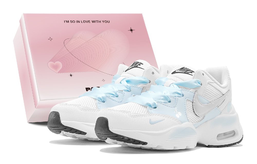 Nike Air Max Fusion Abrasion Resistant Low Top Running Shoes Women's Blue White