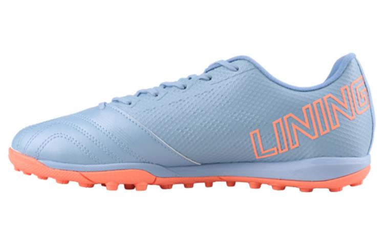 LiNing TF Turf Artificial Ground, Natural Ground Abrasion Resistant Breathable Soccer Shoes Men's New Aurora Blue