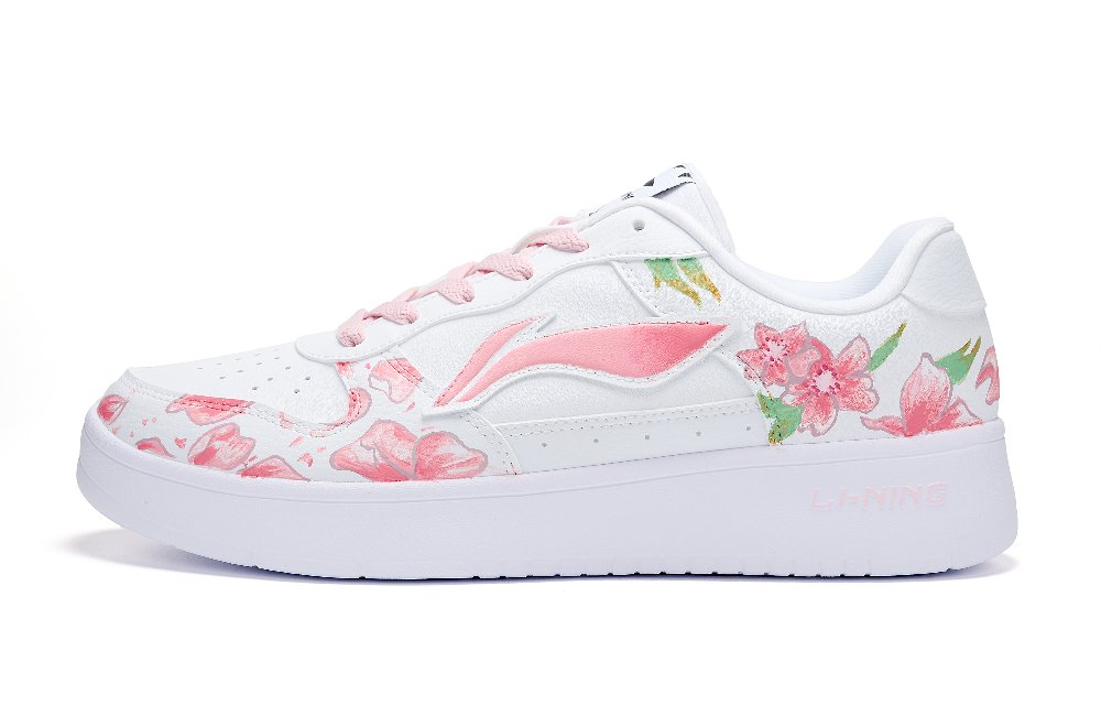 LiNing Pontoon Boats Slip Resistant Abrasion Resistant Low top Skateboard Shoes Women's White