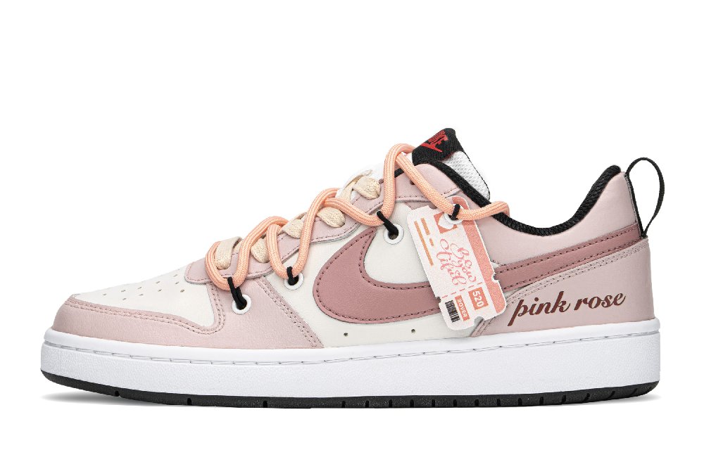 Nike Court Borough Low-Top Skateboard Shoes GS Pink Beige