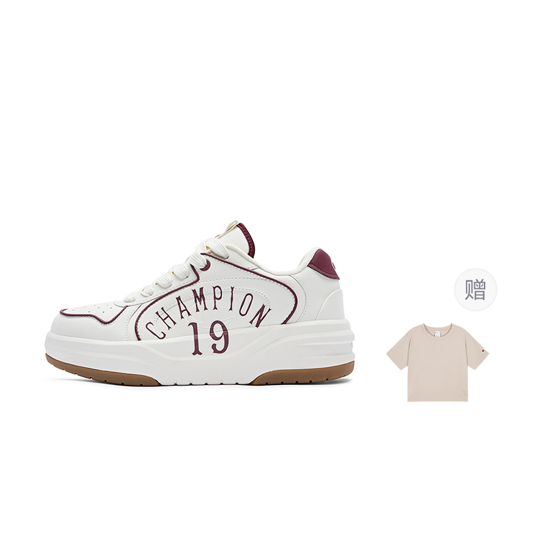 Champion Anti-Slip Wear-Resistant Skateboard Shoes Women's Dark Red