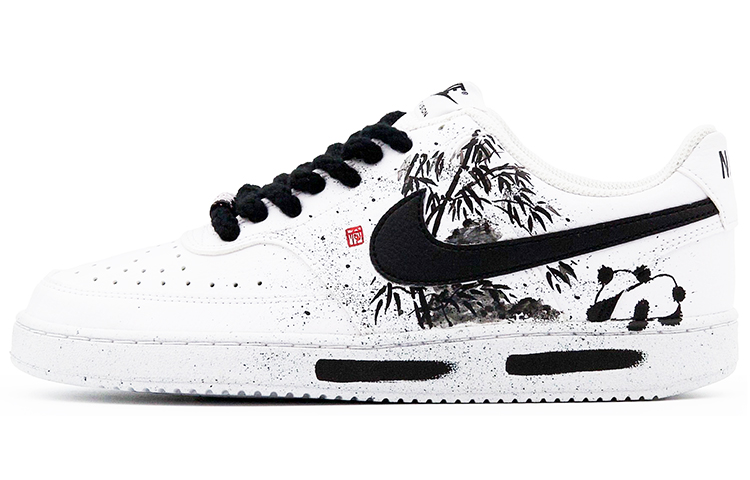 Nike Court Vision 1 Low-Top Skateboard Shoes Men's White Black