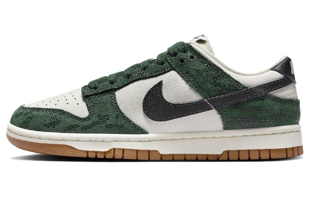 NIKE Dunk Кроссовки для скейтбординга Низкие Бело-зеленые Женские