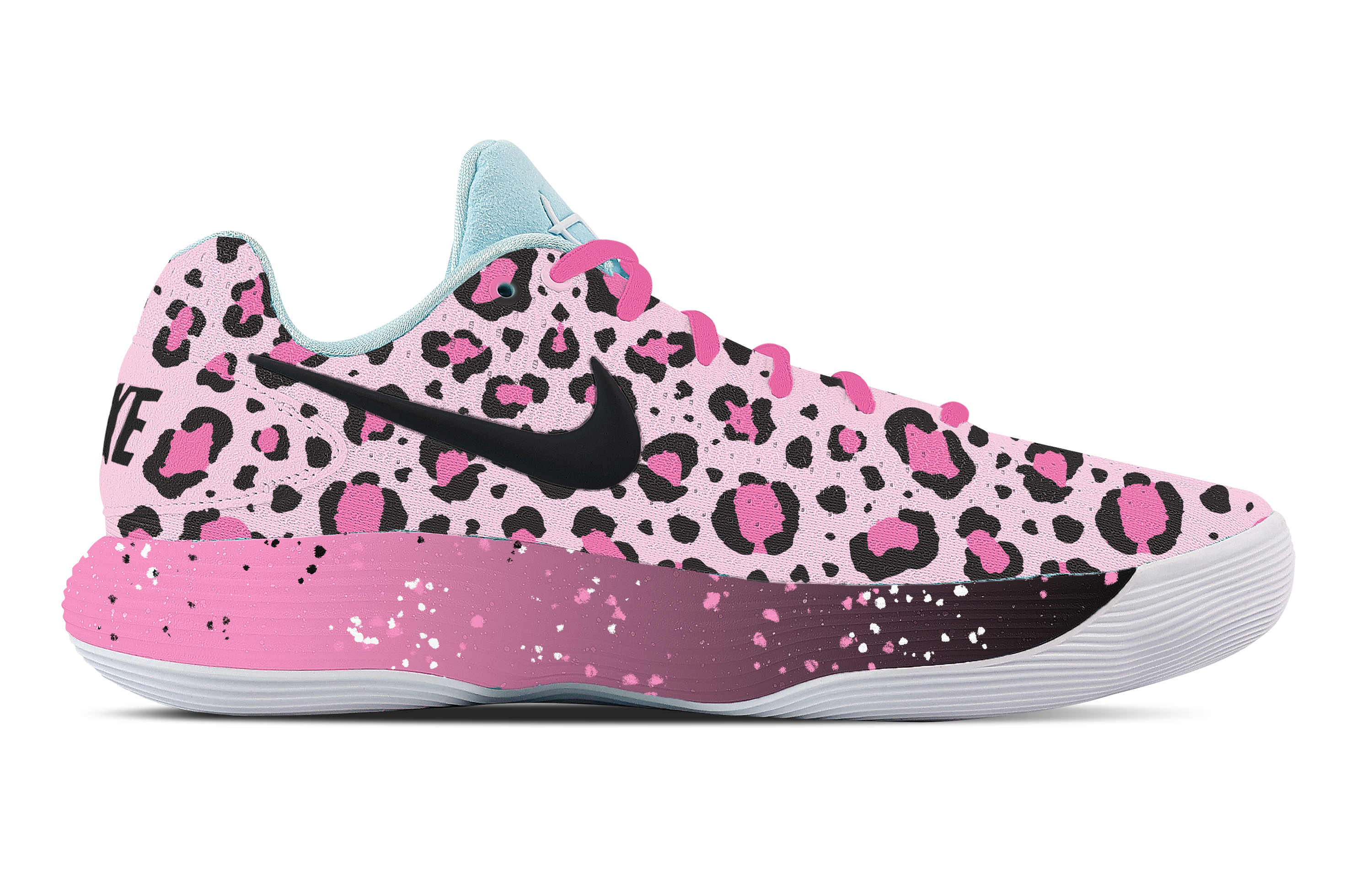 Nike Hyperdunk 2017 Rainforest Leopard Print Cushioning Coverage Support Low top Basketball Shoes Men's Black Pink