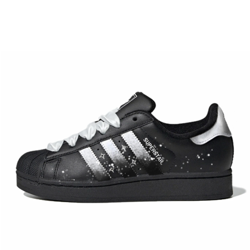 Adidas Originals Superstar 2 Abrasion Resistant Low Top Skateboard Shoes Unisex Black White