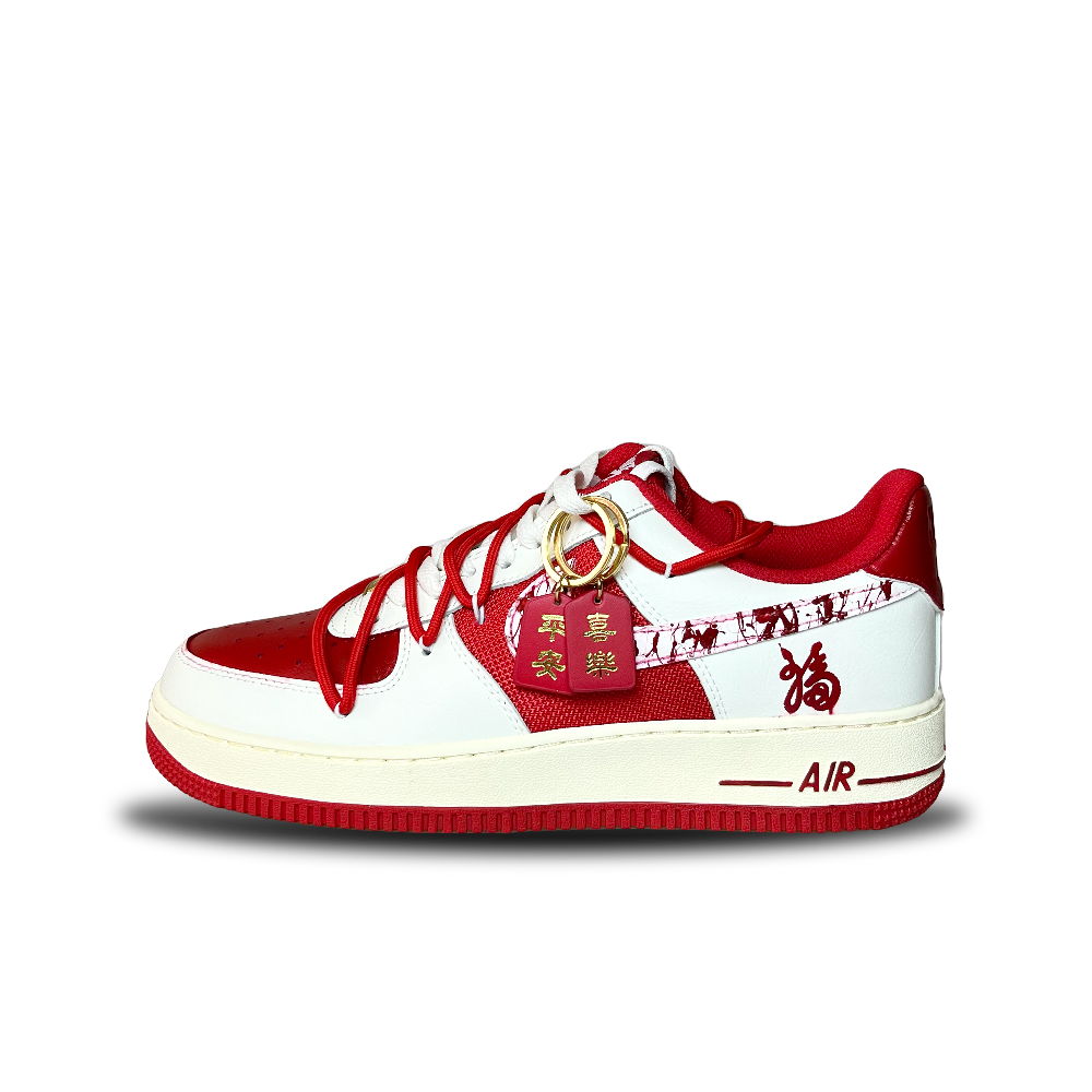 Nike Air Force 1 Wear-Resistant Low-Top Skateboard Shoes Unisex Red White