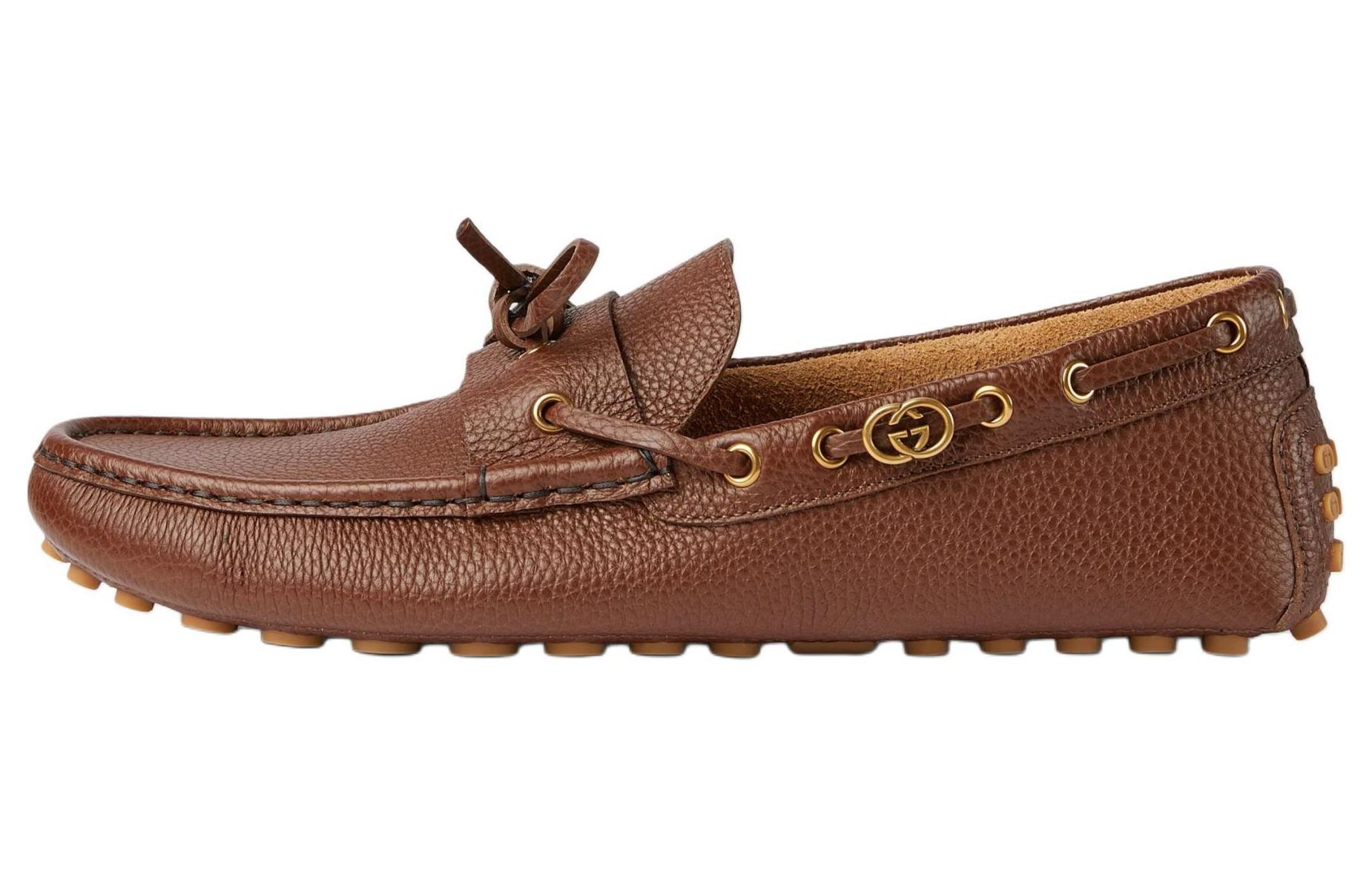 GUCCI Interlocking Gommino Loafers Men's Brown купить в интернет-магазине Yoocart с быстрой доставкой по России.