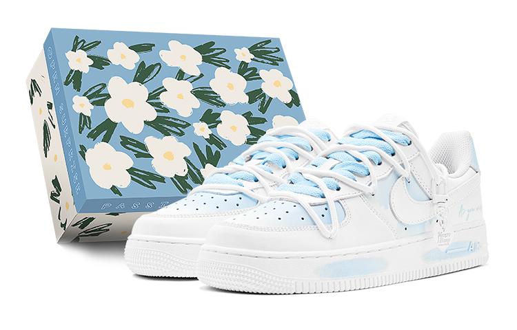 Nike Air Force 1 Low Top Skateboard Shoes GS Blue White