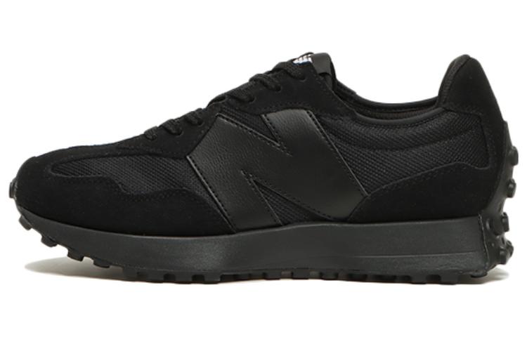 New Balance 327 Black White Tongue Logo
