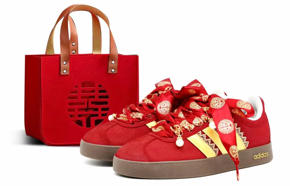 Adidas VL COURT 2.0 Cushioning, Wear Resistant Low top German Army Trainers Unisex Red Gold