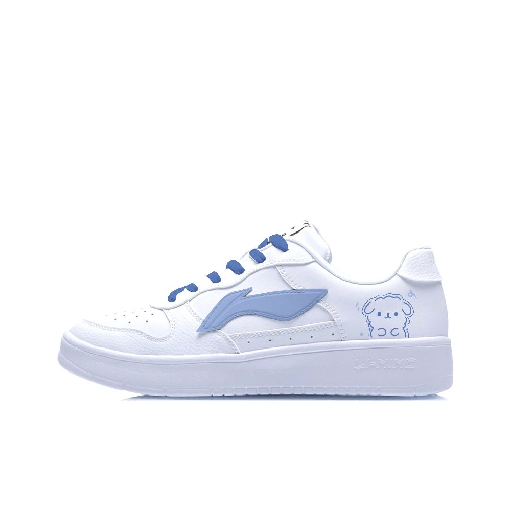 LiNing Pontoon Boats Anti Slip And Wear Resistant Height Increasing Low Top Skateboard Shoes Unisex White Blue