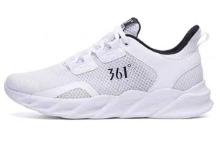 361° Cushioning Wear-Resistant Low-Top Running Shoes Men's White Obsidian Black