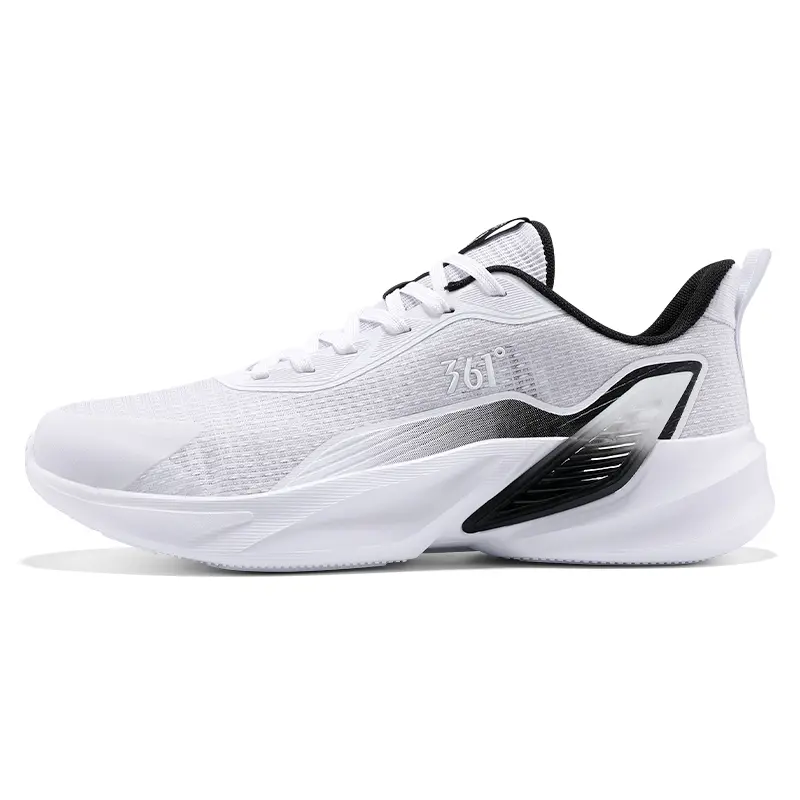 361° Cushioning Anti-Slip And Wear-Resistant Low-Top Casual Training Running Shoes Men's White Black