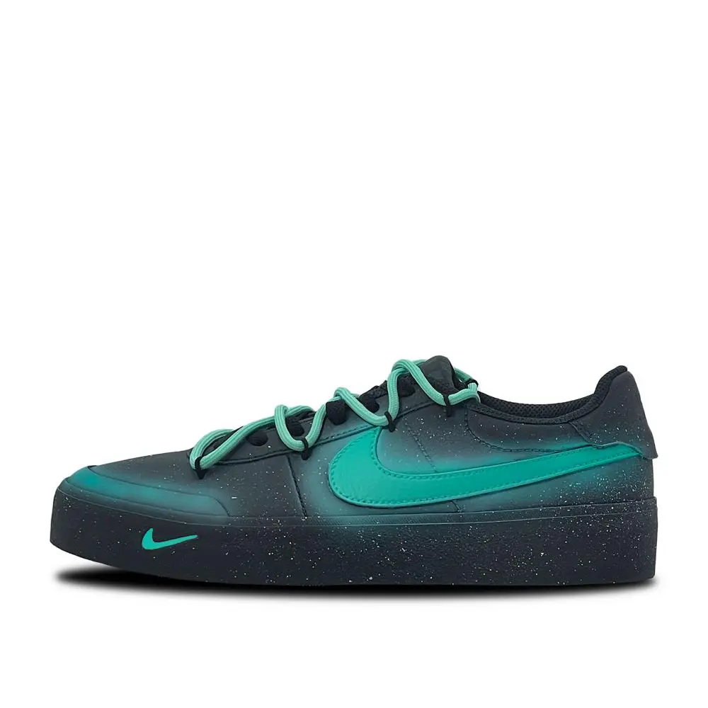 Nike Court Shot Moon And Starry Sky Abrasion Resistant Low top Skateboard Shoes Men's Black Green