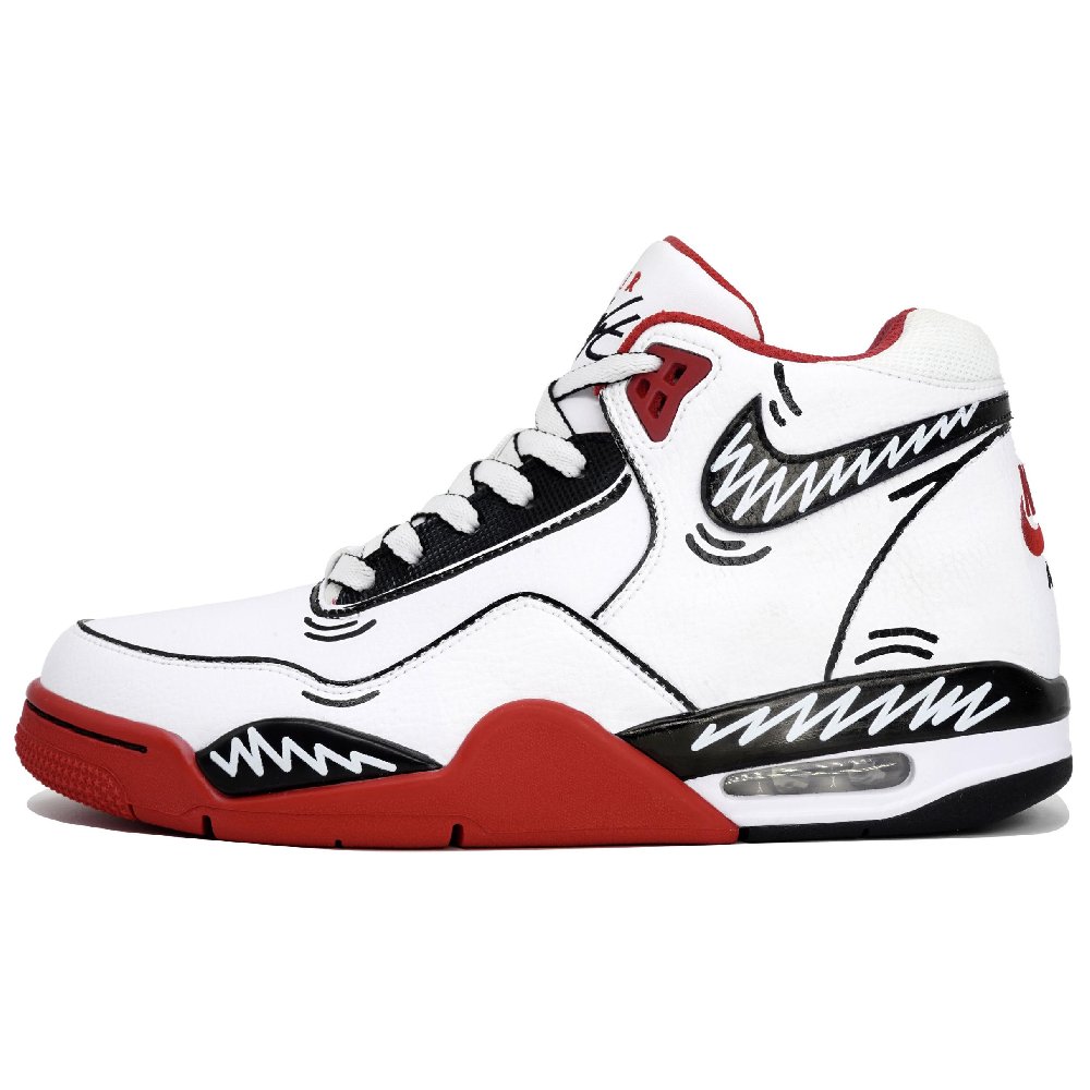 Nike Flight Legacy Mid Top Vintage Basketball Shoes Unisex Red White Black