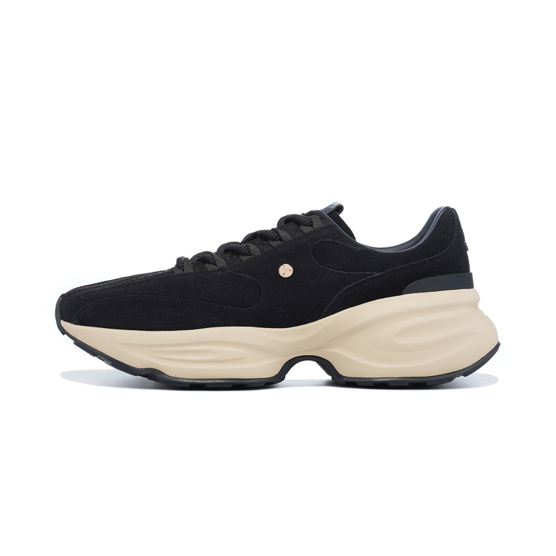 LI-NING 1990 Clouds Durable Cushioning Low-Top Casual Shoes Men's Charcoal Black