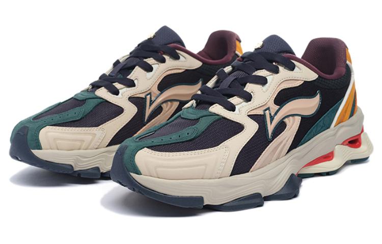 LI-NING 1990 Cushioning Anti-Slip And Wear-Resistant Low-Top Casual Shoes Men's Blue Black Orange