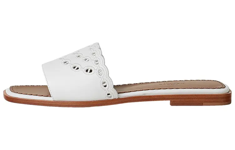 HERMES Chaine D'Ancre Slide Slippers Women's White