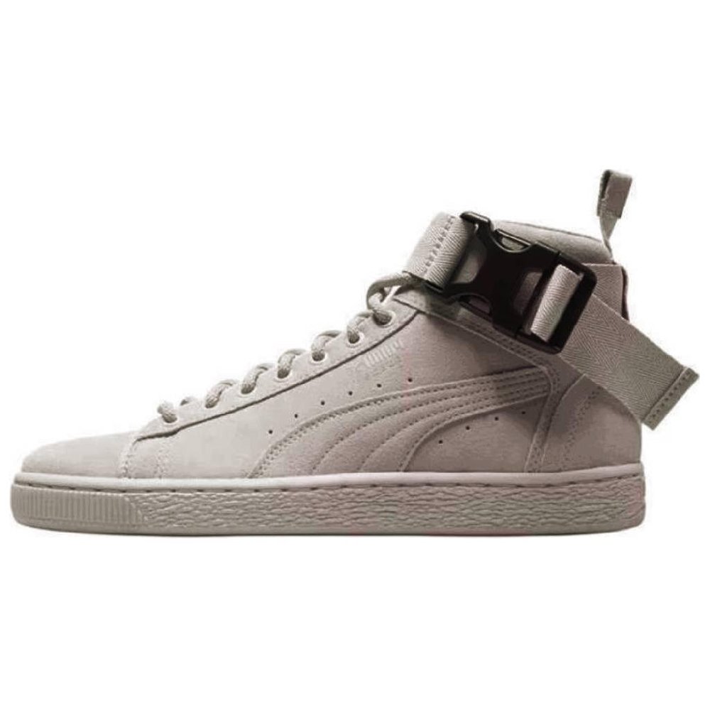 PUMA Suede Anti-Slip Wear-Resistant Mid-Top Skateboard Shoes Unisex Gray