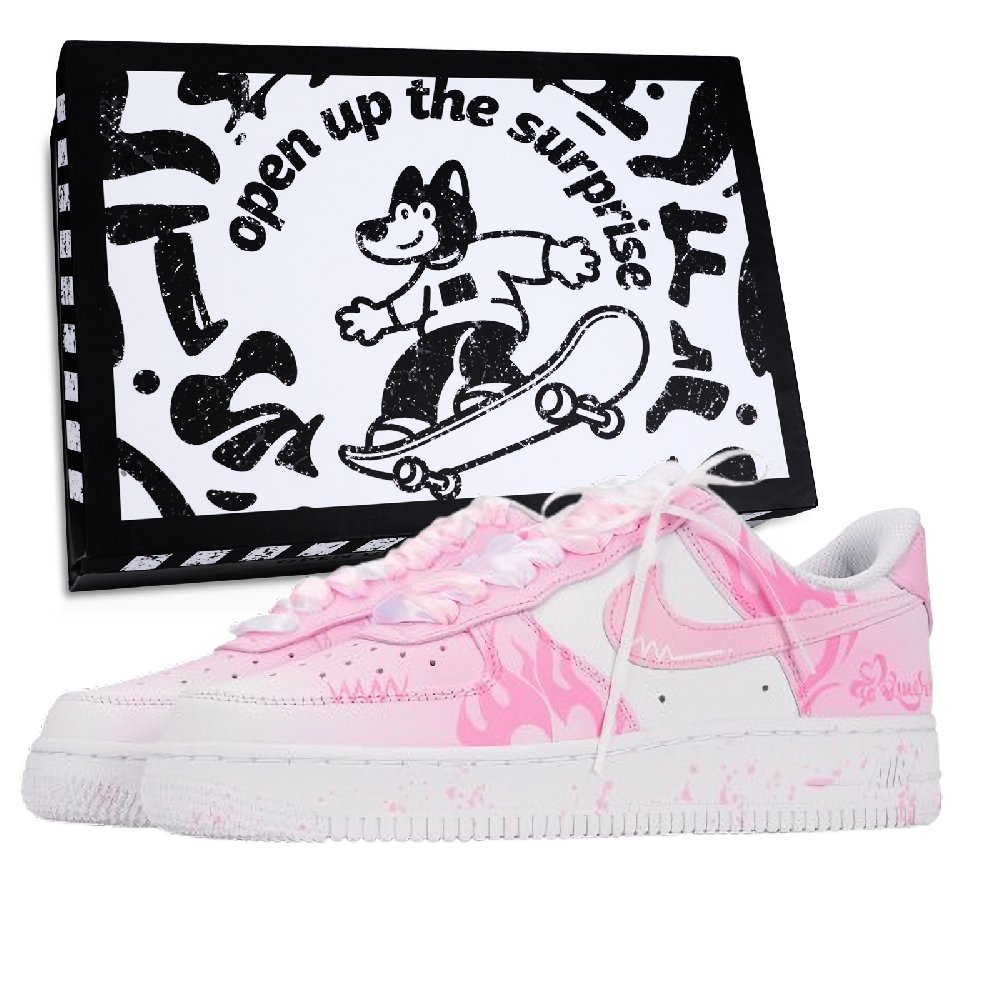 Nike Air Force 1 Anti Slip Wear Resistant Low Top Skateboard Shoes Unisex Pink