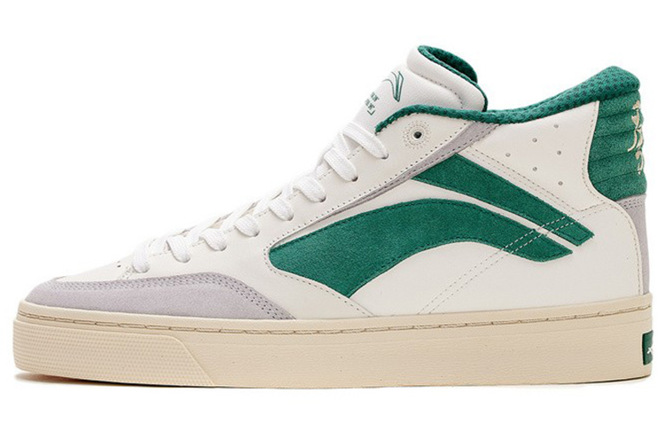 LiNing Wave 180 Coverage Anti-Slip And Wear-Resistant Lightweight Mid-Top Skateboard Shoes Men's White Green