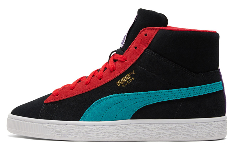 Puma Suede Mid Black Viridian Green Red