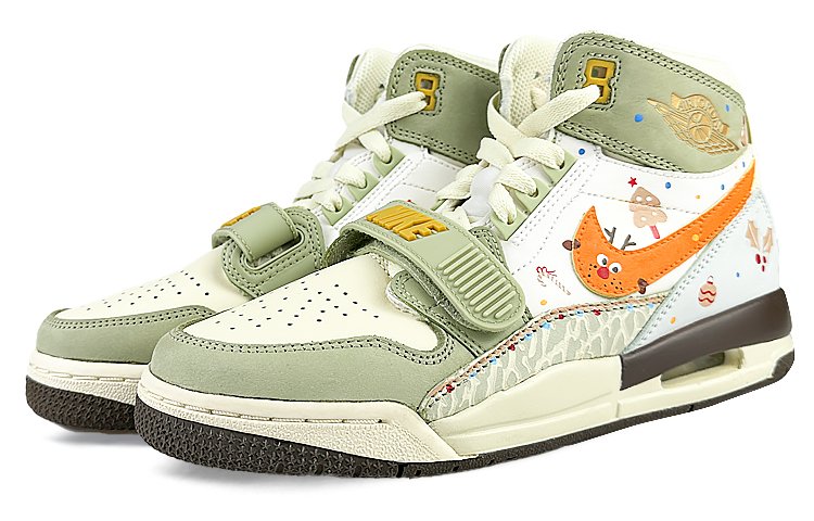 Jordan Legacy 312 Cushioned Wear-Resistant Slip-Resistant High-Top Vintage Basketball Shoes Men's Yellow White Green