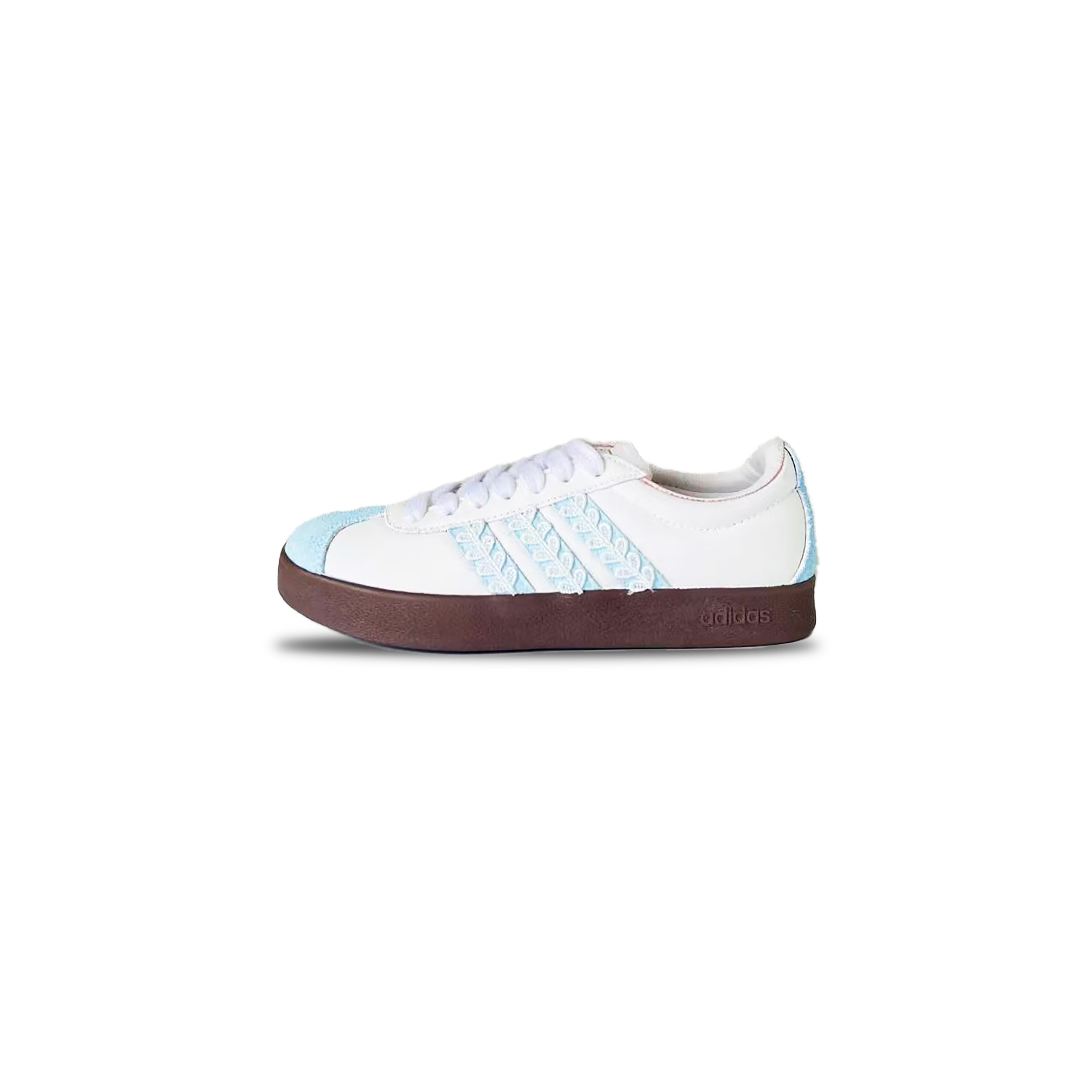Adidas VL COURT 2.0 YIMING Manufacturing, Sea Salt Bubbles Balance Low top Skateboard Shoes Unisex Blue White
