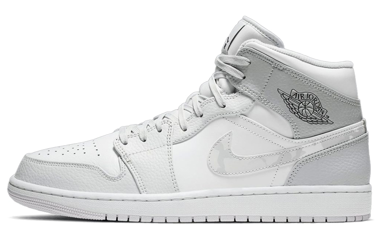 Air Jordan 1 Mid 'Swoosh Logo   Grey Camo'