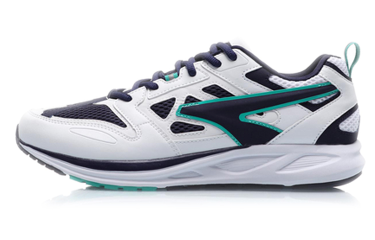 LiNing Cushioning Lightweight Slip Resistant Low Top Running Shoes Men's White Green