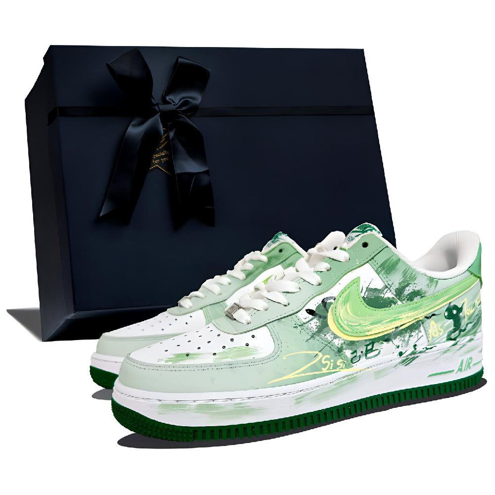 Nike Air Force 1 Slip-Resistant Cushioning Wear-Resistant Low-Top Skateboard Shoes Men's Turquoise