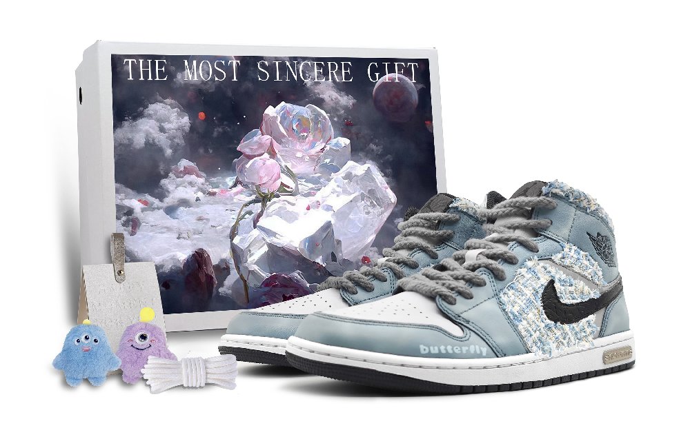 Jordan Air Jordan 1 Mid Top Vintage Basketball Shoes Women's Blue