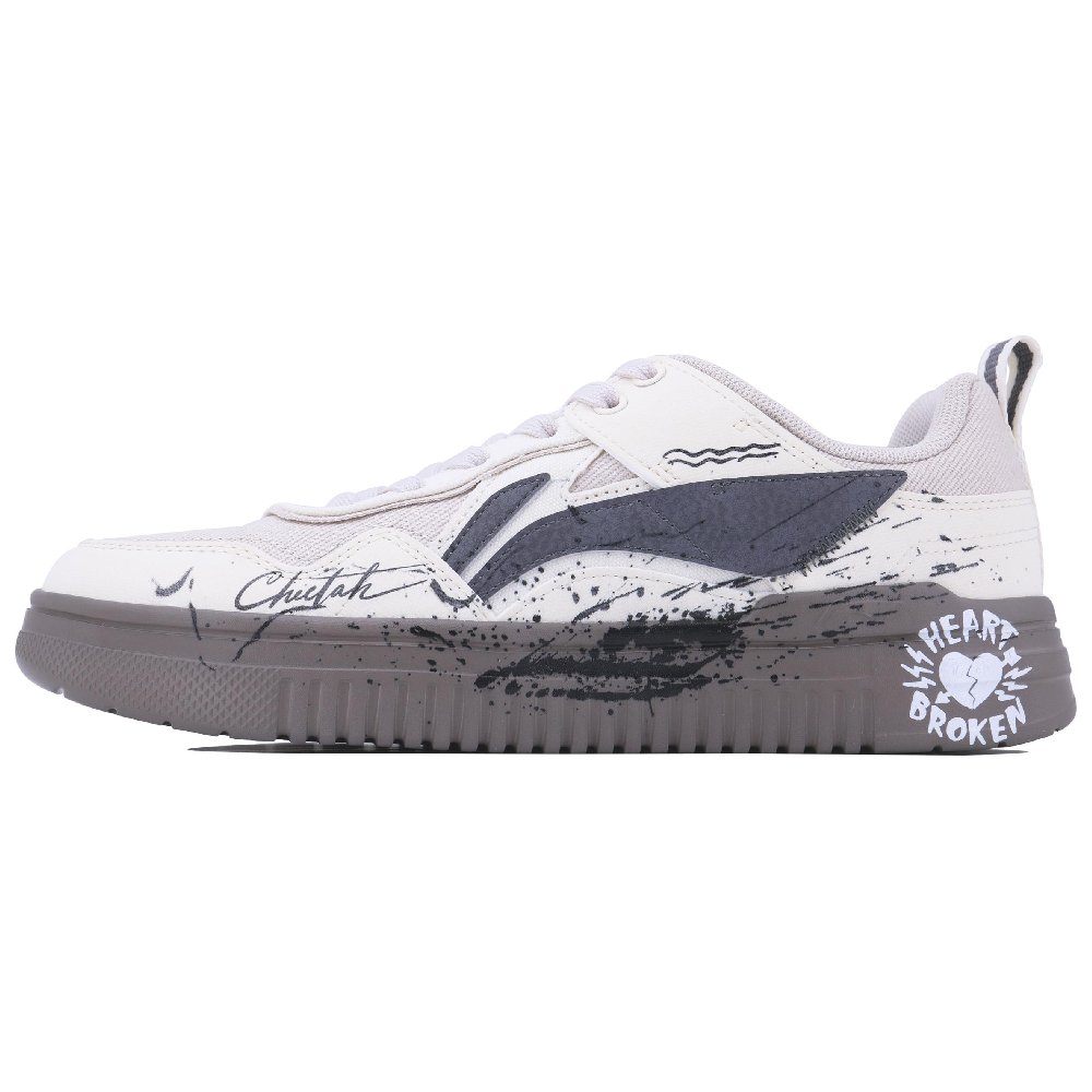 LiNing Qingyun Anti Slip And Wear Resistant Breathable Low Top Skateboard Shoes Men's White