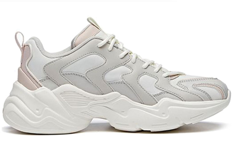 ANTA Chunky Sneakers Women's Low top Ivory White/Shade 1 Gray/Lotus Gray