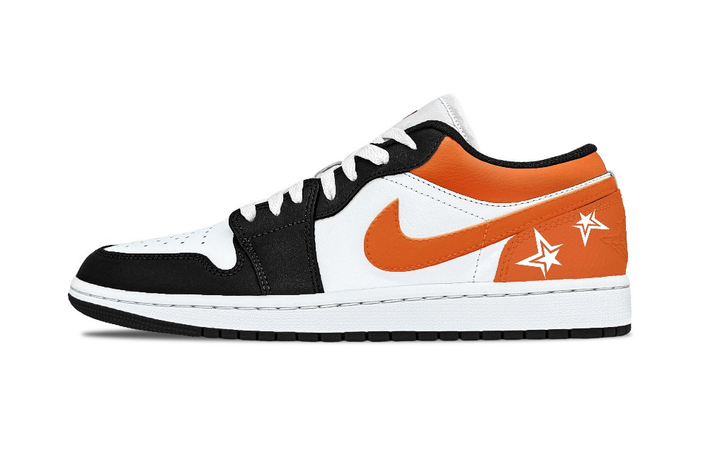 Jordan Air Jordan 1 Crush Star Moon Balance Low Top Vintage Basketball Shoes Unisex Black Orange