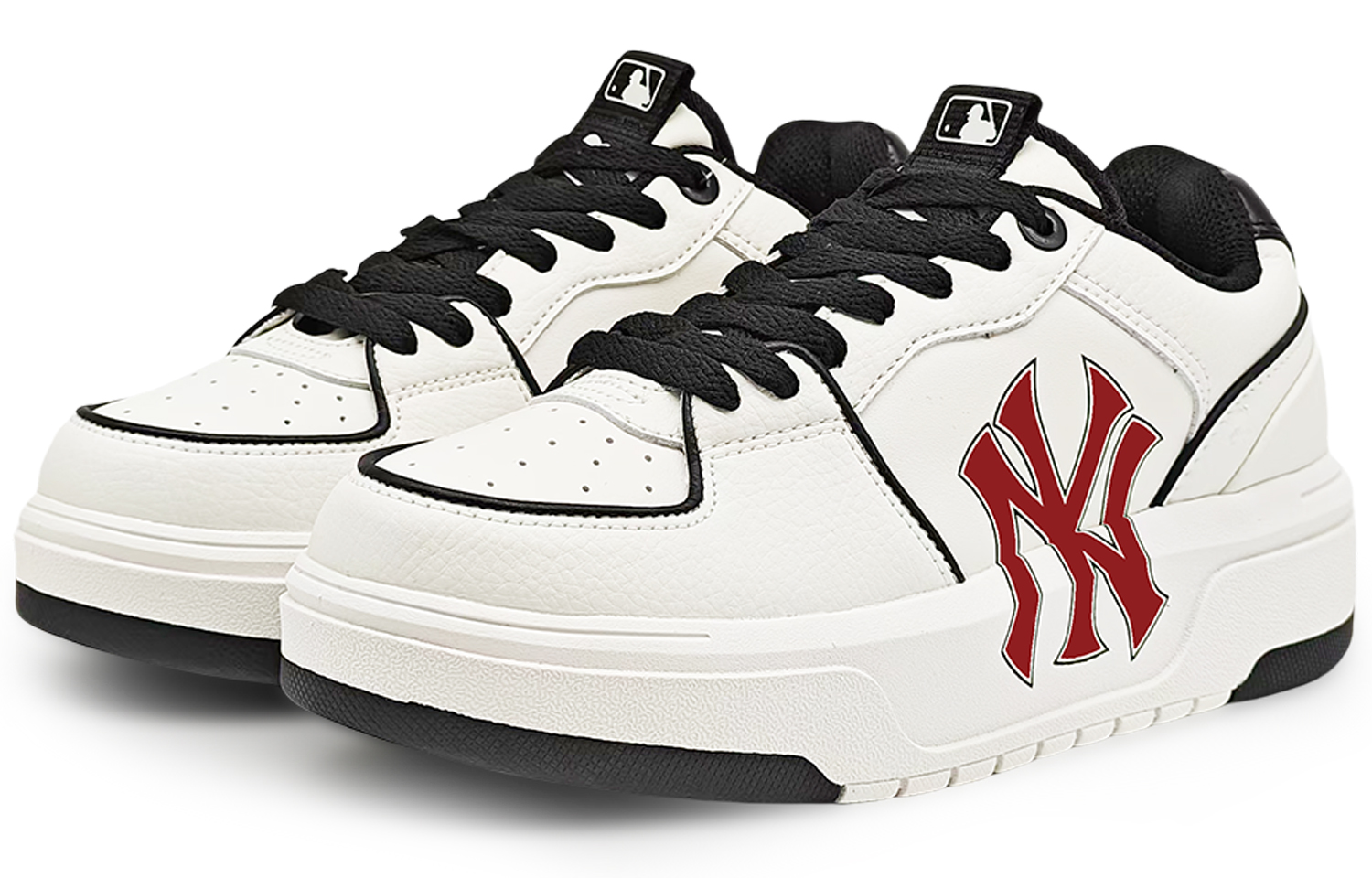 MLB Chunky Liner Abrasion Resistant Low Top Skateboard Shoes Unisex White Red