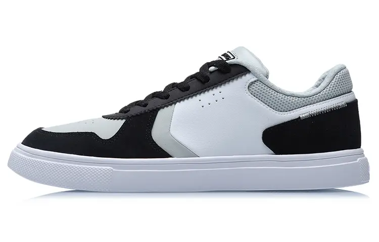 LiNing Abrasion Resistant Breathable Low top Skateboard Shoes Men's Black Gray White