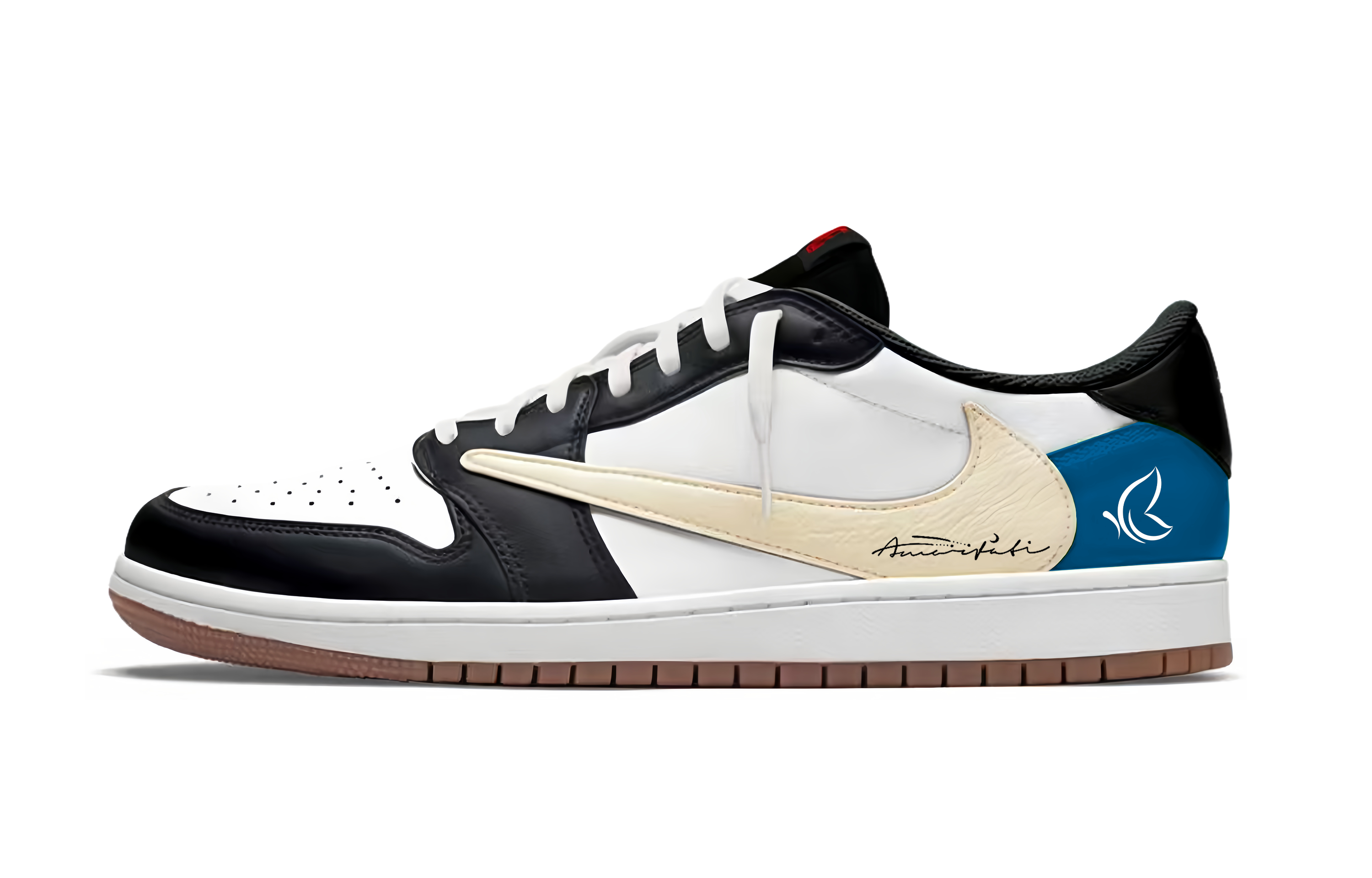 Travis Scott X Jordan Air Jordan 1 Vintage Basketball Shoes Unisex Low top Gray