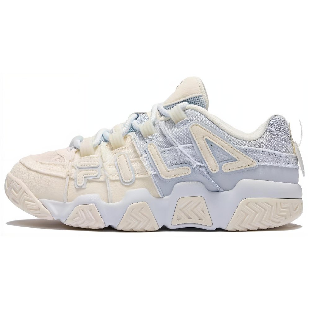 FILA FUSION BARRICADE Puffy Shoes Anti-Slip Wear-Resistant Low-Top Casual Shoes Women's White Blue