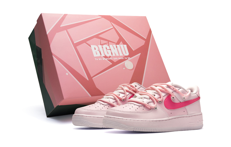 Nike Air Force 1 LE Air Force 1 Slip Resistant Cushioning Abrasion Resistant Low Top Skateboard Shoes GS Pink White
