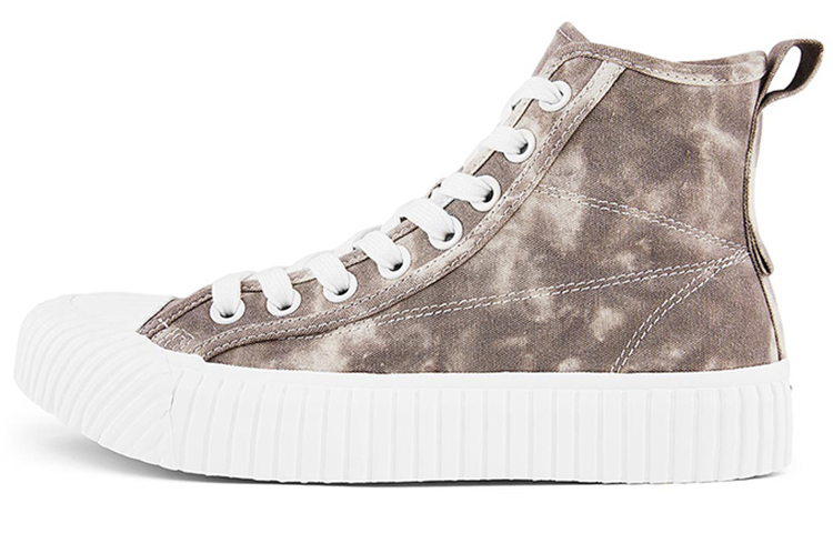 Kappa Anti Slip Wear Resistant High Top Canvas Shoes Unisex Dark Taupe Brown