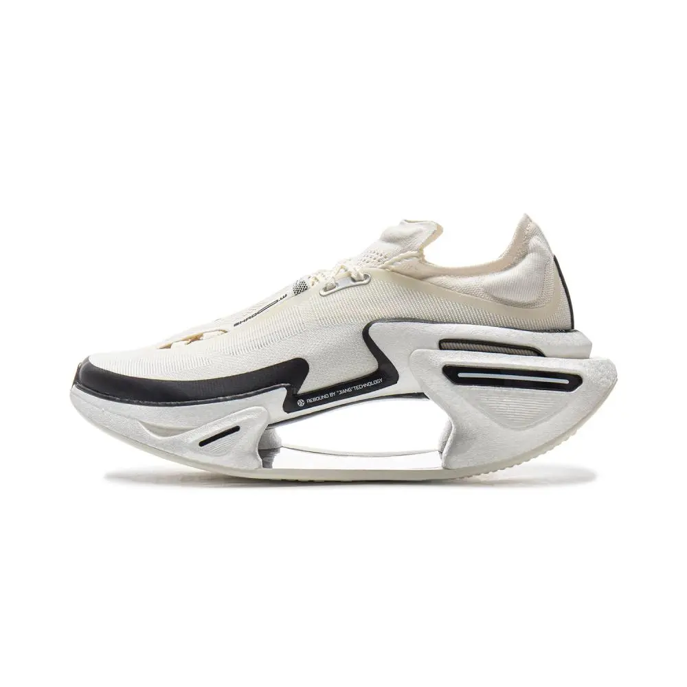LiNing Shadow 3.0 Cushioning, Rebound, Slip Resistant Low top Carbon Plate Casual Running Shoes Unisex Ivory Black