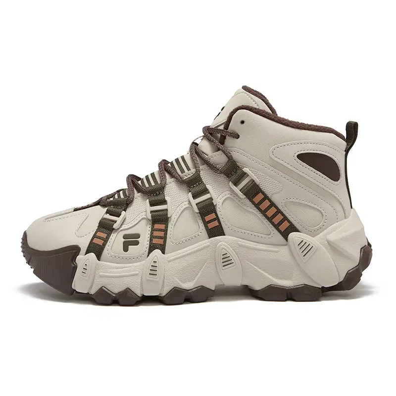 FILA FUSION EXOCET Wear-Resistant Mid-Top Casual Shoes Women's White Brown