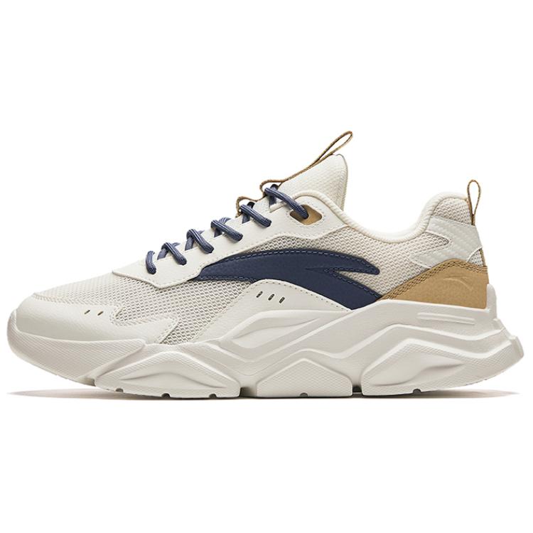 Anta Slip-Resistant Low-Top Casual Shoes Men's White Blue Brown